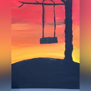 Swing in a sunset painting 🌅
